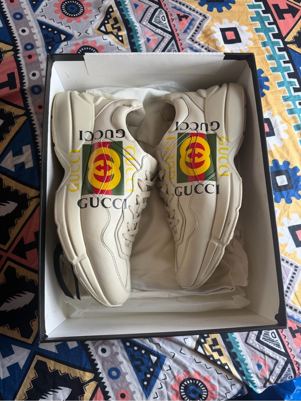 Gucci Rhyton Leather Sneakers
